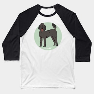 Poodle Dog Breed Cursive Graphic Baseball T-Shirt